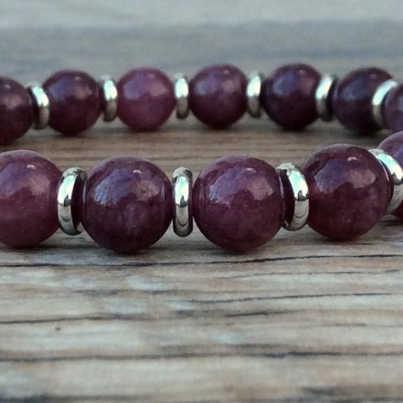 Pink Lepidolite bracelet, crystal healing - Picture 3 of 9